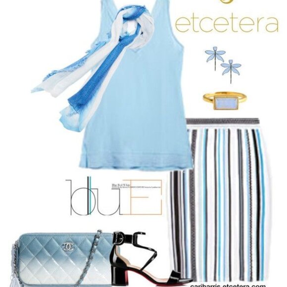 Etcetera Striped Knit Skirt, NWT - Perfect for Travel - Picture 2 of 4